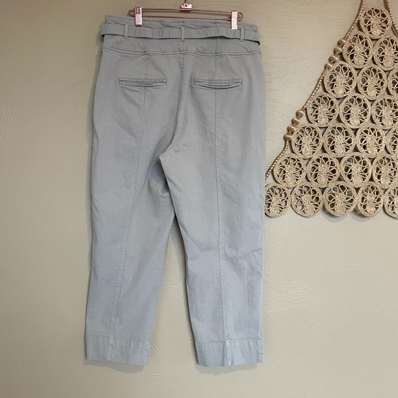 Gap Hi-Rise Belted Cropped Chinos, Field Stone, Size 12 - Picture 3 of 8